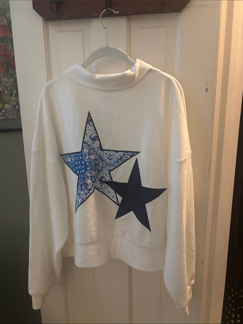 JoyLab White Half-Zip Collared Pullover Sweat Shirt - Picture 4 of 6